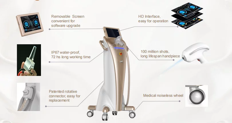 Diode laser hair removal 808mn machine